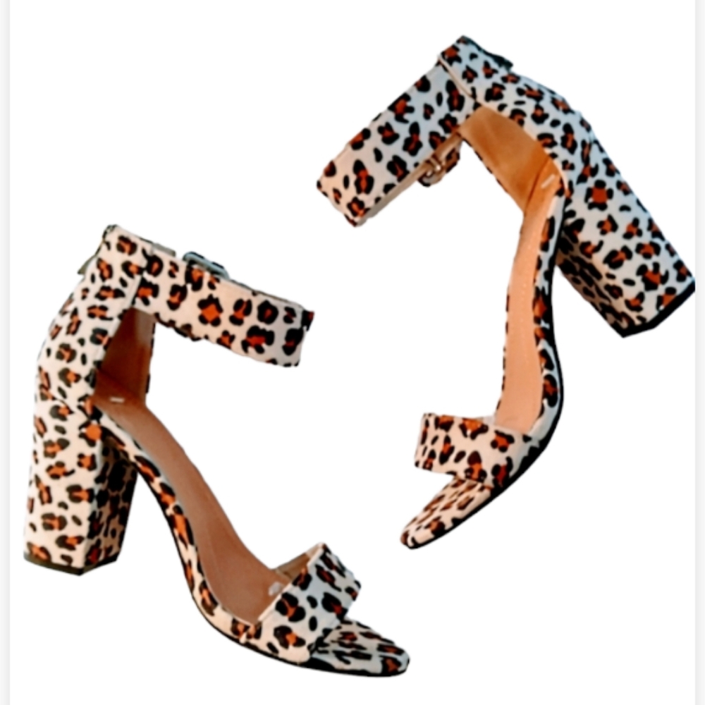 Modern Rebel Cheetah Print Block Heel Sandals - image 1